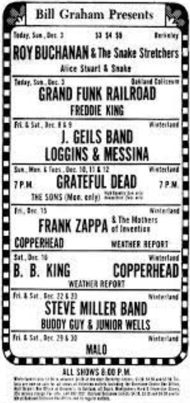 15/12/1972Winterland, San Francisco, CA